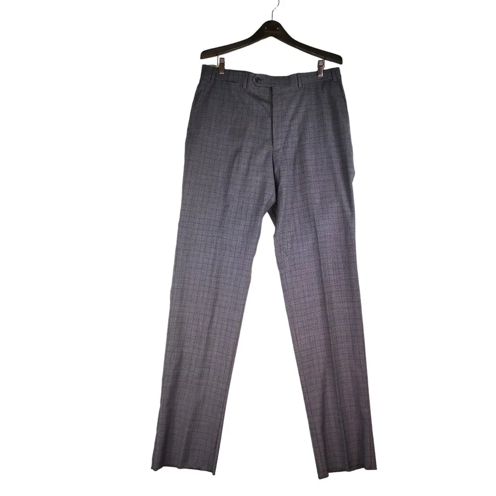 Hart Schaffner Marx Chicago‎ Regular Fit plaid Pants Suit Men's SZ 36x36 Gray